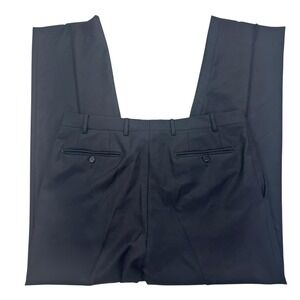 Canali Dress Pants Mens 50R Navy Blue 100% Wool Flat Front Trousers Slacks FLAWS